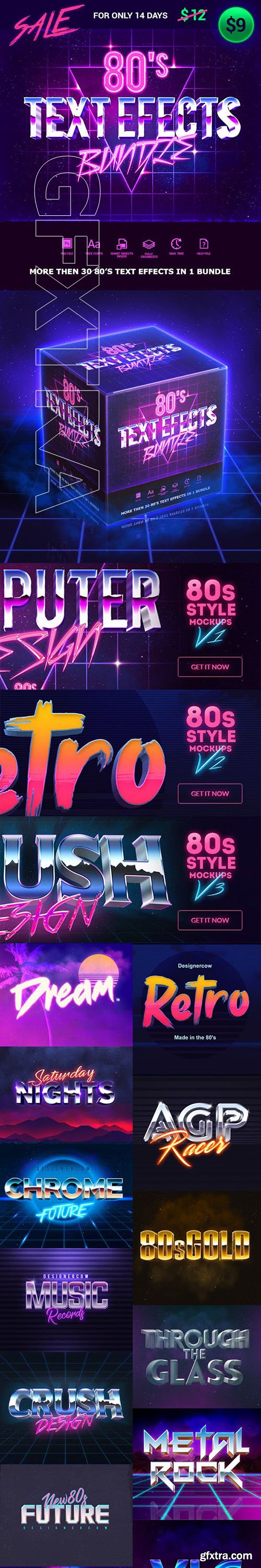 GraphicRiver - 80s Text Effects Bundle 23228725