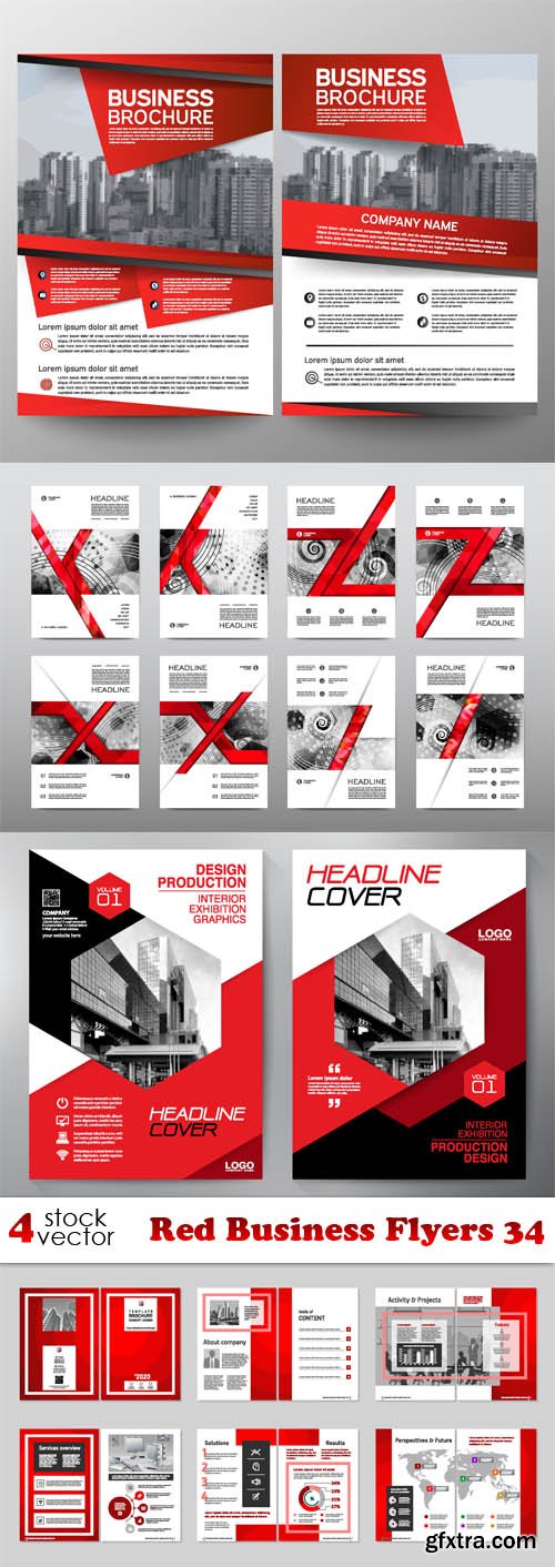 Vectors - Red Business Flyers 34