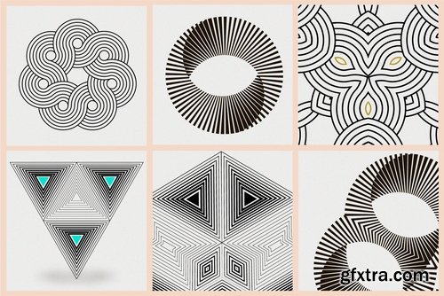 Illusion linear geometric shapes