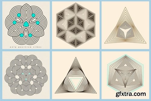 Illusion linear geometric shapes