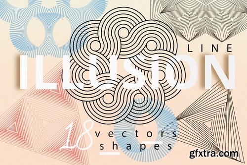 Illusion linear geometric shapes