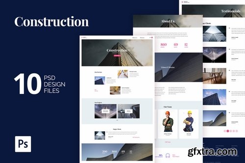 Construction Building Agency PSD Website Template