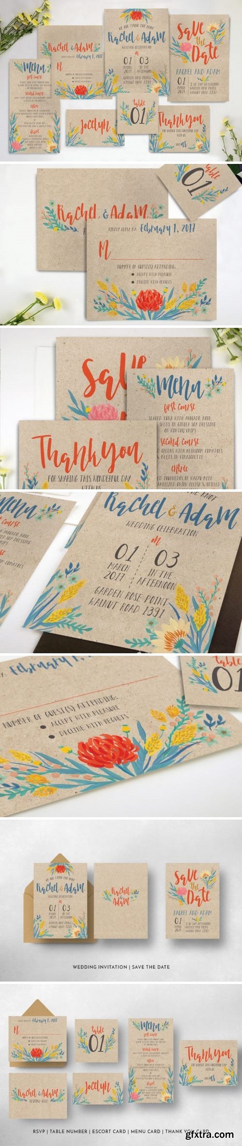 CM - Summer Floral Wedding Invitation Suite 916717