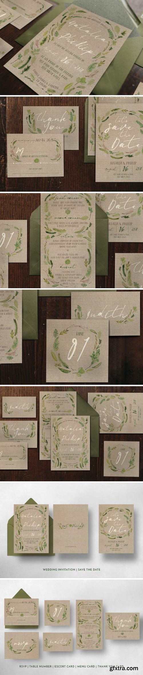 CM - Watercolor Foliage Wedding Suite 1197917