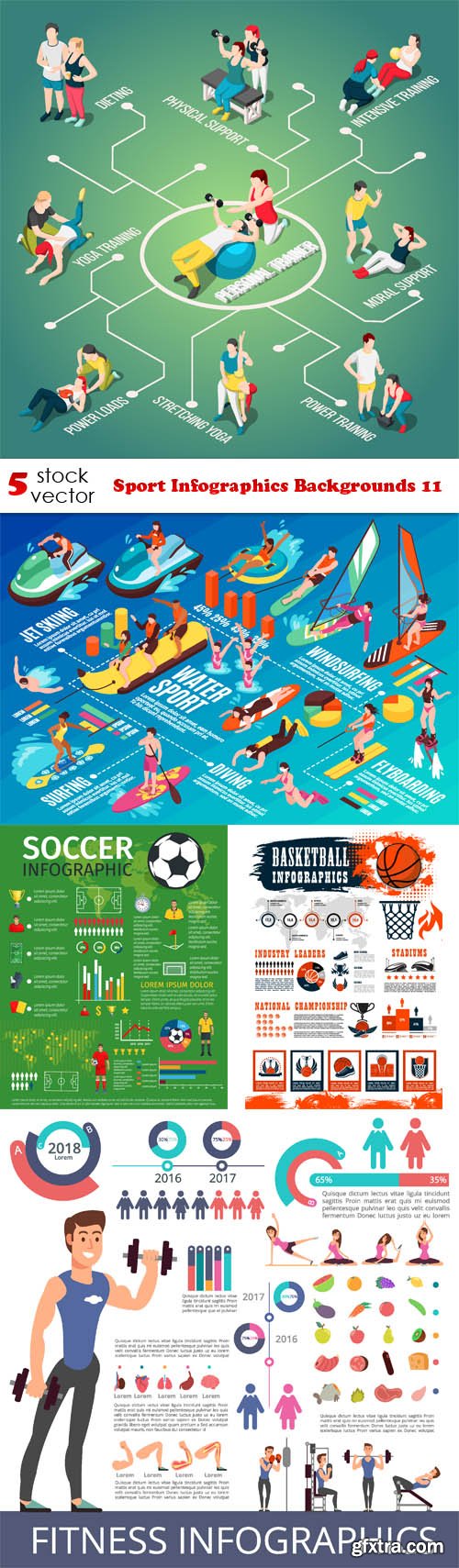 Vectors - Sport Infographics Backgrounds 11