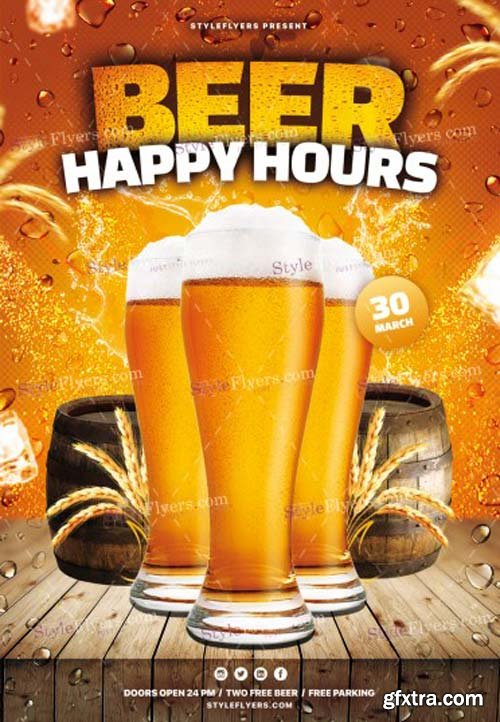 Beer Happy Hours V1 2019 PSD Flyer Template