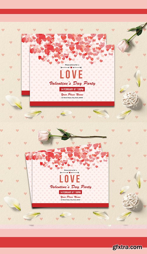 Valentine's Day Party Flyer Layout 245412859