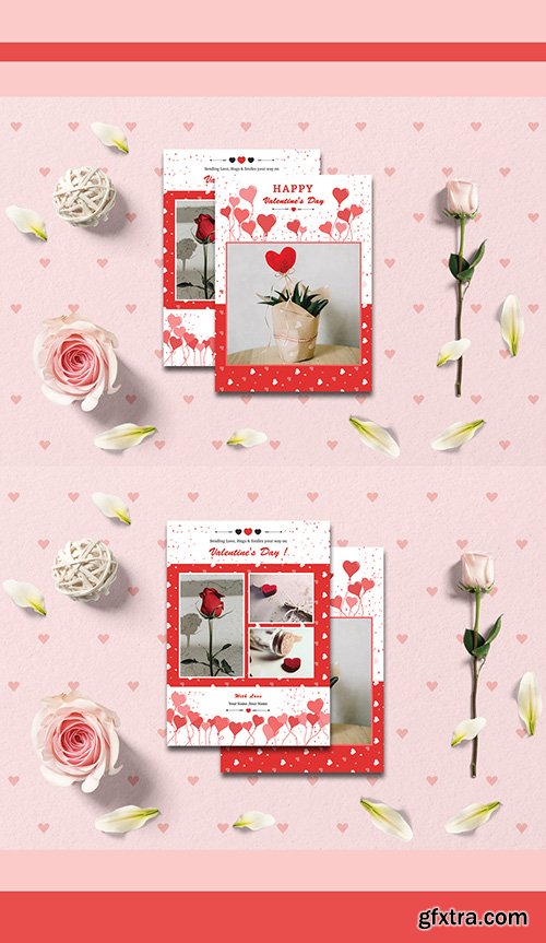 Valentine's Day Photo Card Layout 245413595