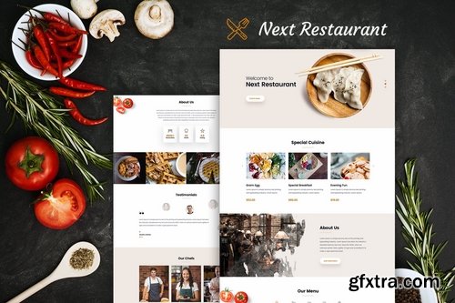 Restaurant Online Reservation & Menu PSD Template