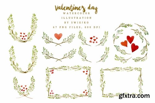 Watercolor Valentine Illustration