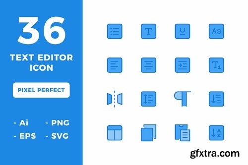 144 Text Editor Icons (Solid Line Lineal Flat)