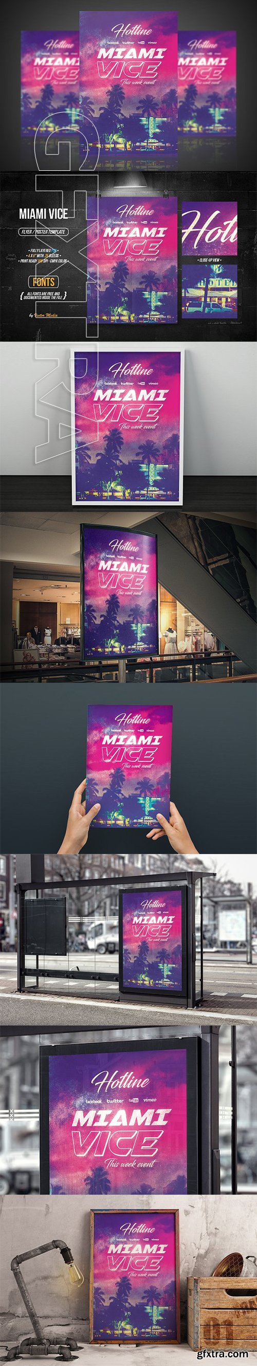 CreativeMarket - Miami Vice - Flyer Poster 3046245