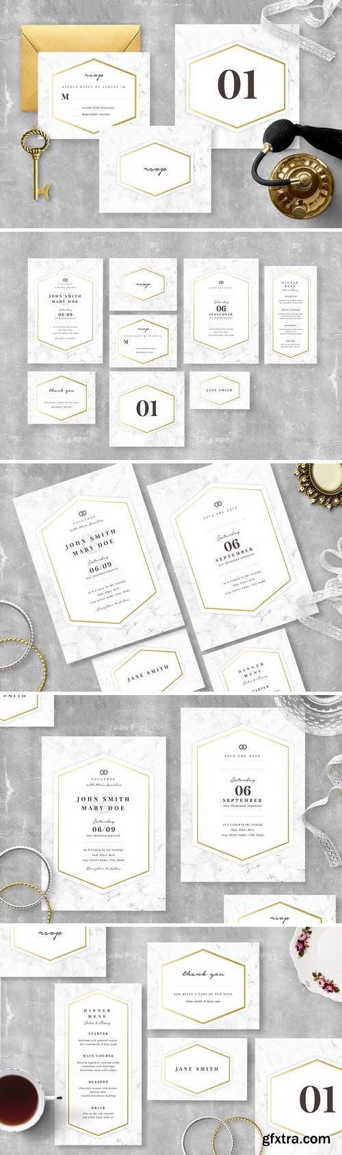 Marble Wedding Invitation Suite