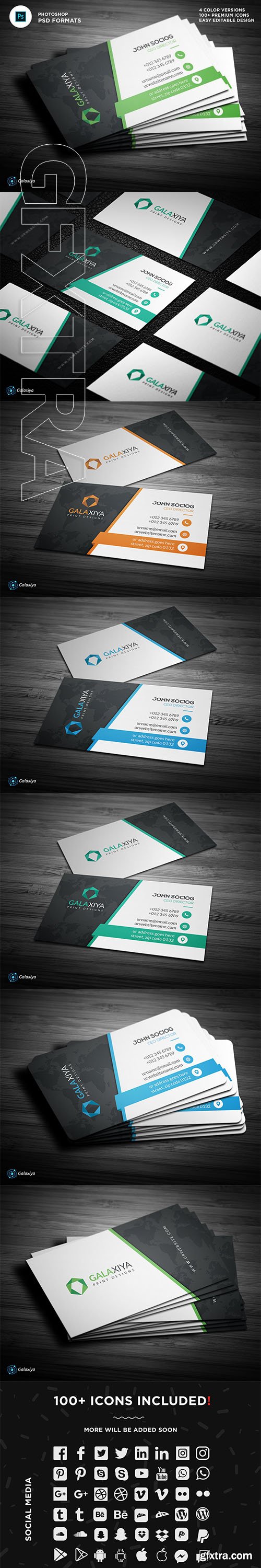 CreativeMarket - Modern Creative Business Cards 3038576