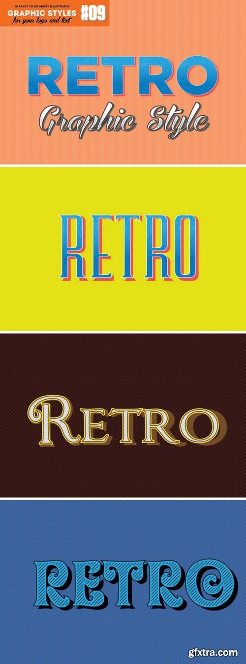 10 Retro Graphic Style for Adobe Illustrator