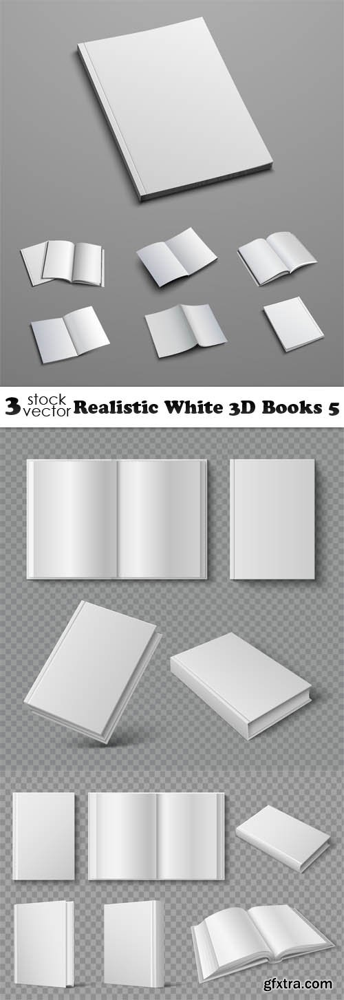 Vectors - Realistic White 3D Books 5