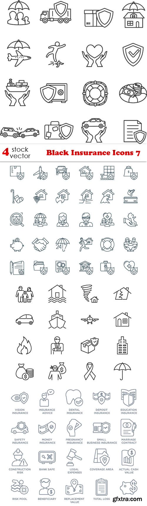 Vectors - Black Insurance Icons 7