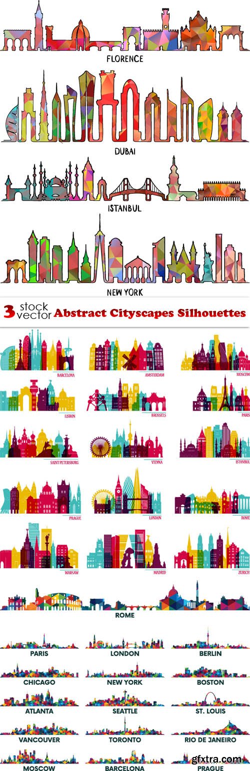 Vectors - Abstract Cityscapes Silhouettes