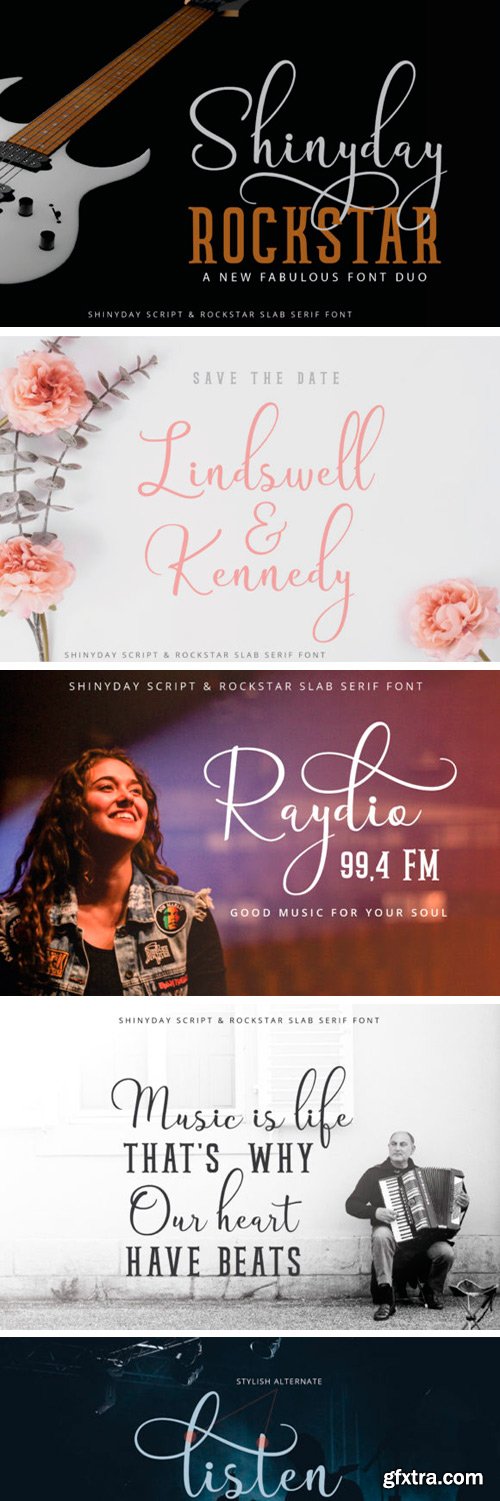 Shinyday & Rockstar Duo Font