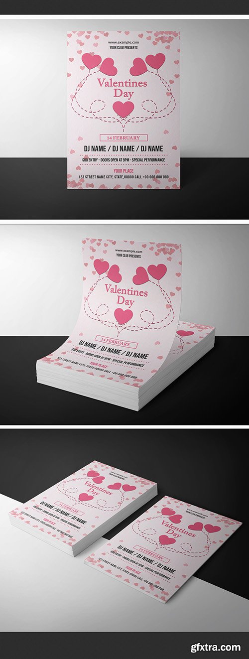 Valentine's Day Invitation Layout with Hearts 246267449