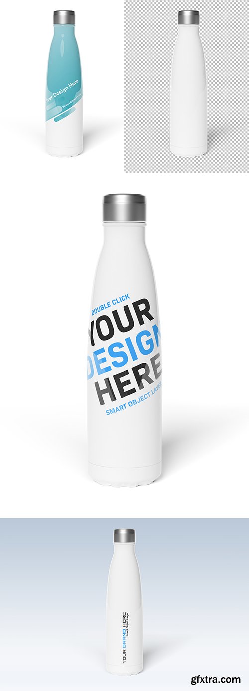 Sport Bottle on White Background Mockup 247831780