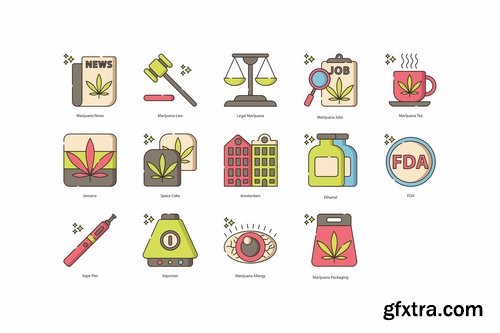 84 Marijuana & Weed Icons  Hazel Series