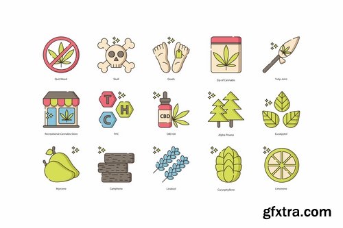 84 Marijuana & Weed Icons  Hazel Series