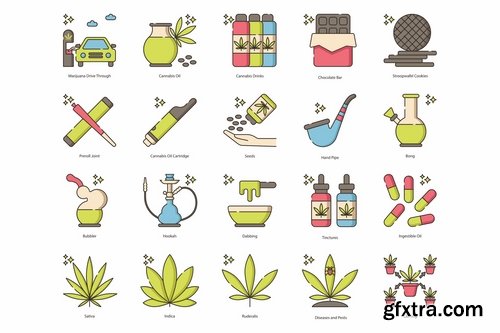 84 Marijuana & Weed Icons  Hazel Series