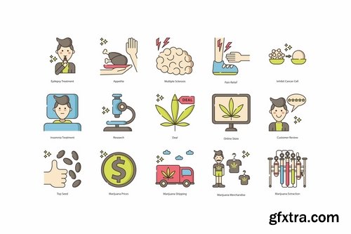 84 Marijuana & Weed Icons  Hazel Series