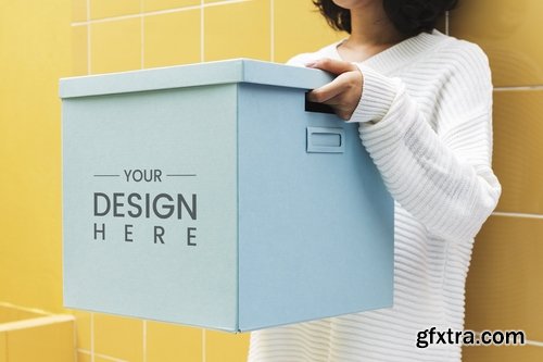 Blue box design mockup