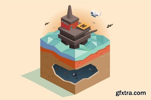 Low Poly Isometric Vector Design Pack 4