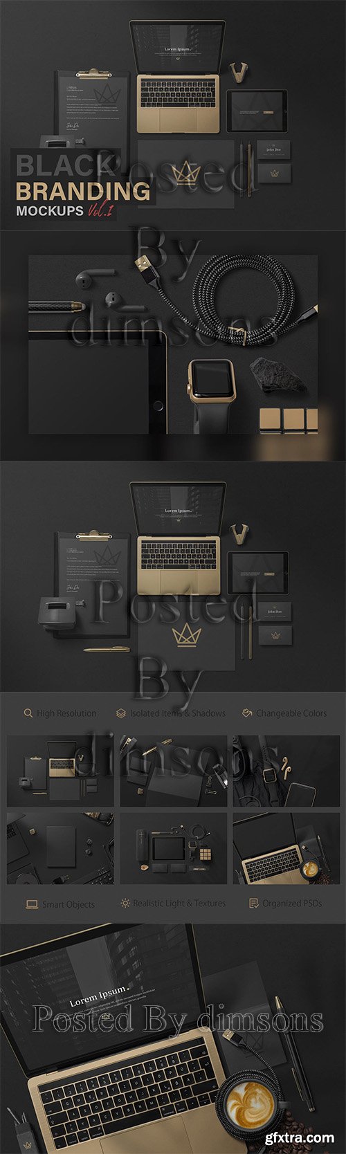 Black Branding Mockups Vol.1