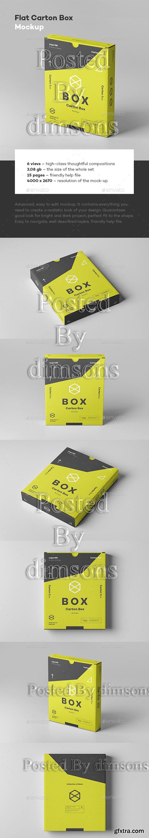 Flat Carton Box Mockup 23260761