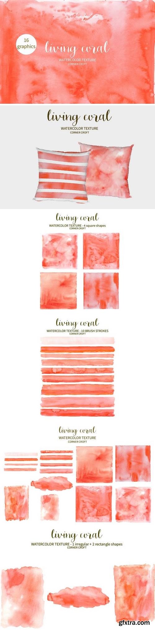 Watercolor Texture Living Coral