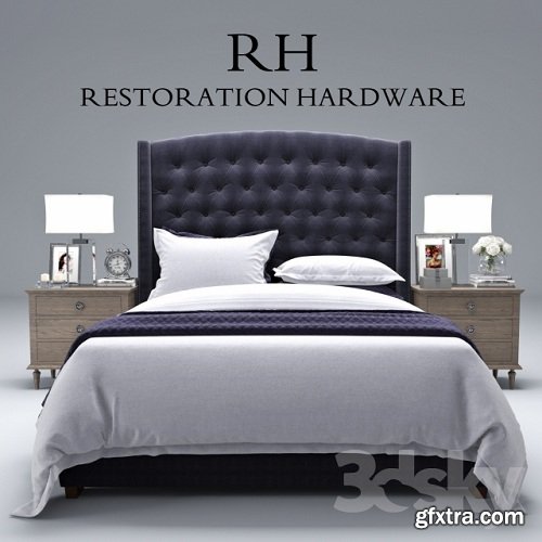 Restoration Hardware Warner Fabric Tufted bed