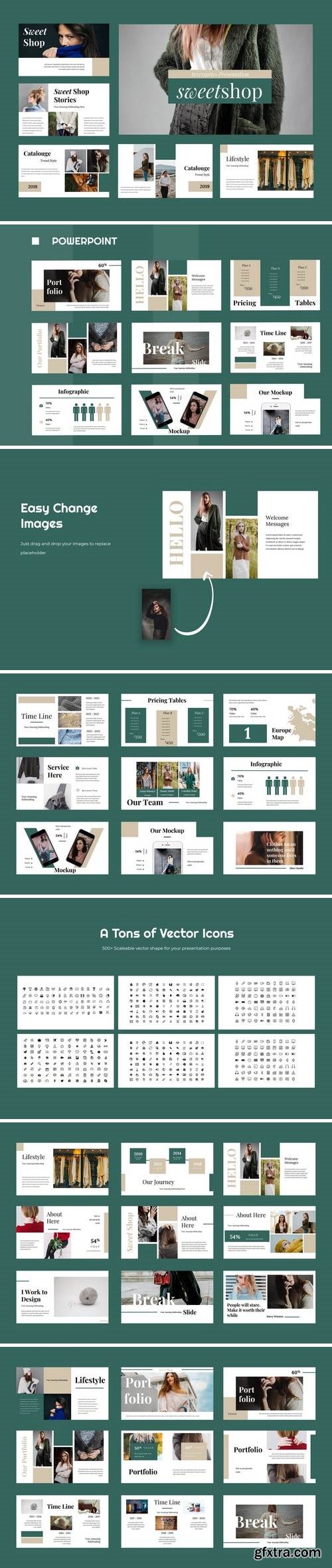 Sweetshop - Fashion - Powerpoint, Keynote, Google Sliders Templates