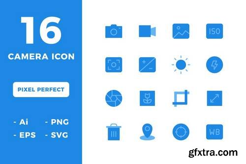 16 Camera Icons (Flat)