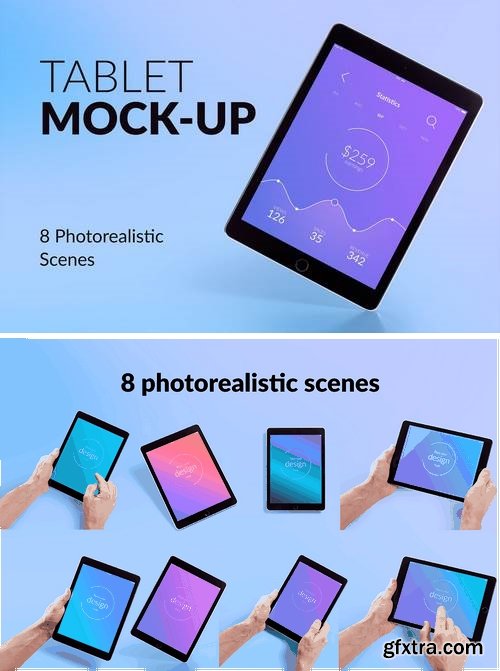 Isolated Tablet Mock-up