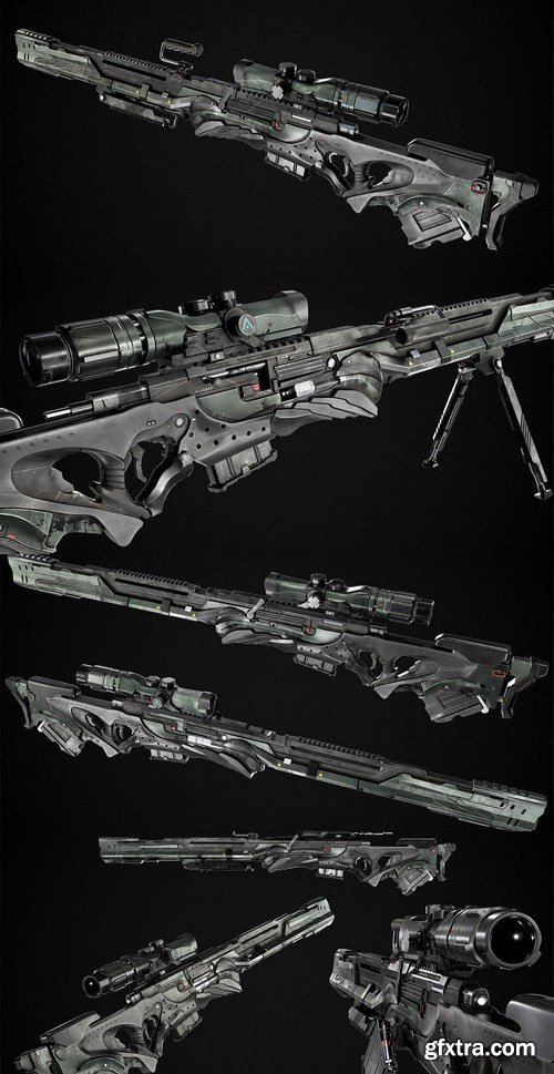 SciFi Sniper Rifle Concept – 3D Model