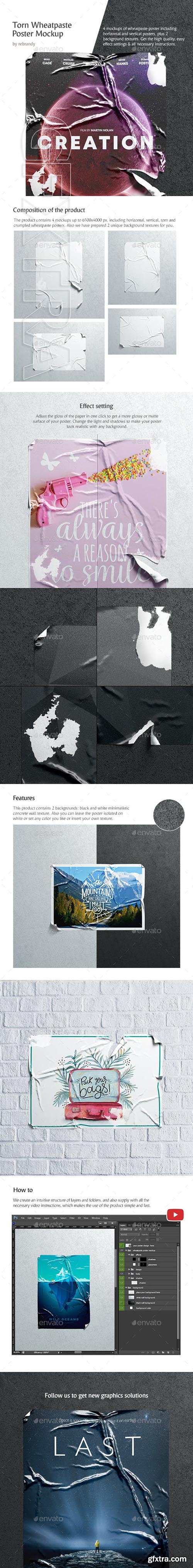 GraphicRiver - Torn Wheatpaste Poster Mockup 23261153