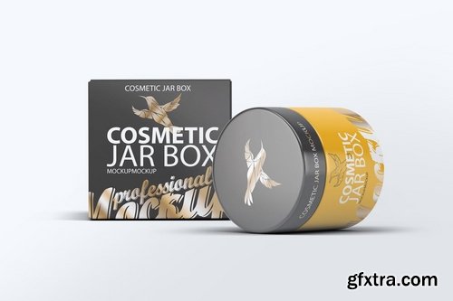 Cosmetic Jar & Box Mock-up