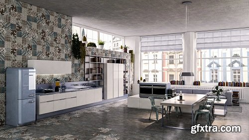 Modern Kitchen 43 3d Model