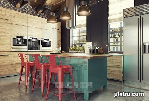 Modern Kitchen 44 3d Model