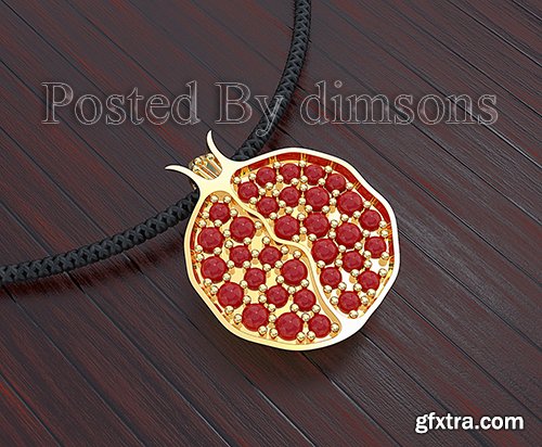 Cgtrader - Pendant Pomegranate 3D model