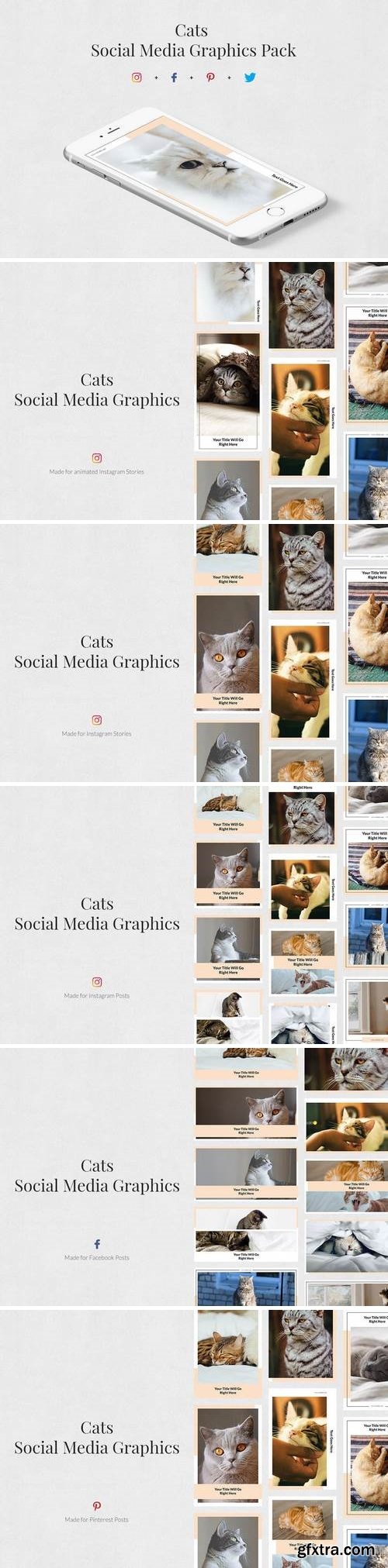 Cats Pack Social Media Template Bundle