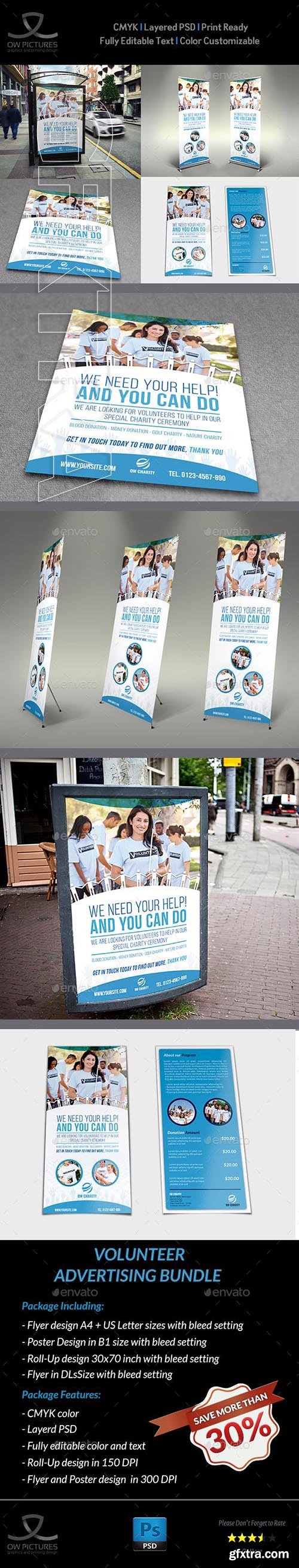 GraphicRiver - Volunteer Charity Advertising Bundle Vol3 23147163