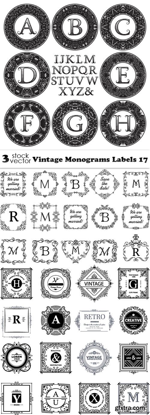 Vectors - Vintage Monograms Labels 17