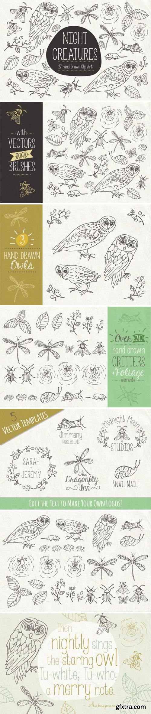 Night Creatures Clip Art & Vectors