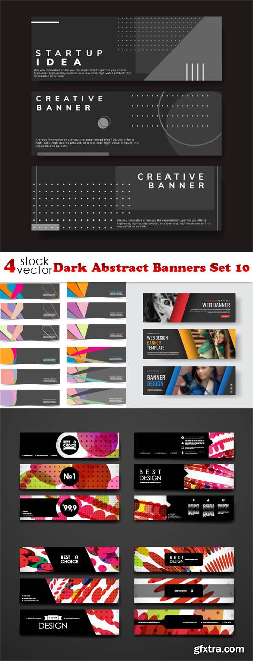 Vectors - Dark Abstract Banners Set 10