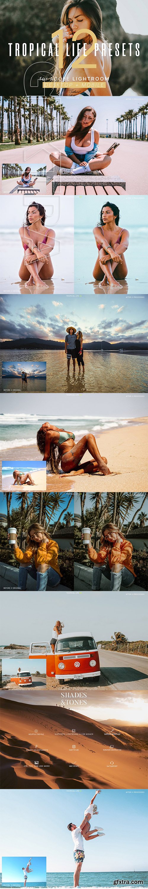 CreativeMarket - 12 Tropical Life Presets + Mobile 3383117